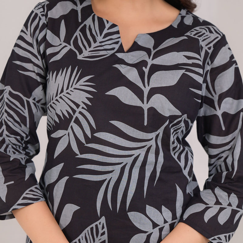 Stylish Cotton Black & Grey Co-Ord Set