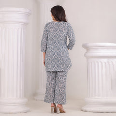 Elegant Grey Cotton Co-Ord Set