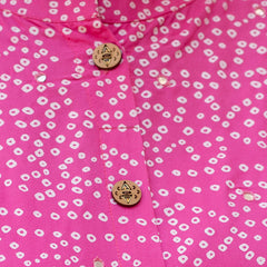 Rayon Printed Pink Calf-Length Kurti with Three Quarter Sleeves (Plus Size)