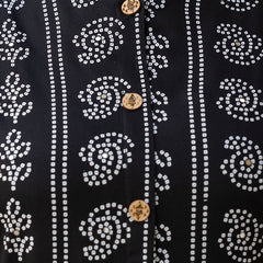 Rayon Printed Black Calf-Length Kurti with Three Quarter Sleeves (Plus Size)