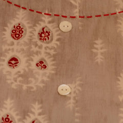 Rayon Printed Beige Calf-Length Kurti with Three Quarter Sleeves (Plus Size)