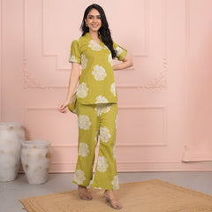 Light Green Cotton Angrakha Co-Ord Set