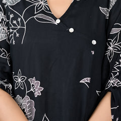 Boho Floral Black Lounge Wear