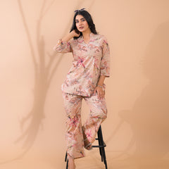 Beige Co-Ord Set with Palazzo Pants