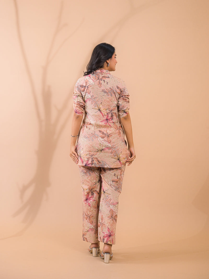 Beige Co-Ord Set with Palazzo Pants