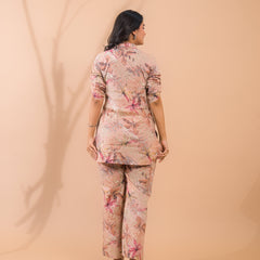 Beige Co-Ord Set with Palazzo Pants