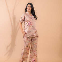 Beige Co-Ord Set with Palazzo Pants