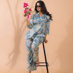 Light Blue Co-Ord Set with Palazzo Pants