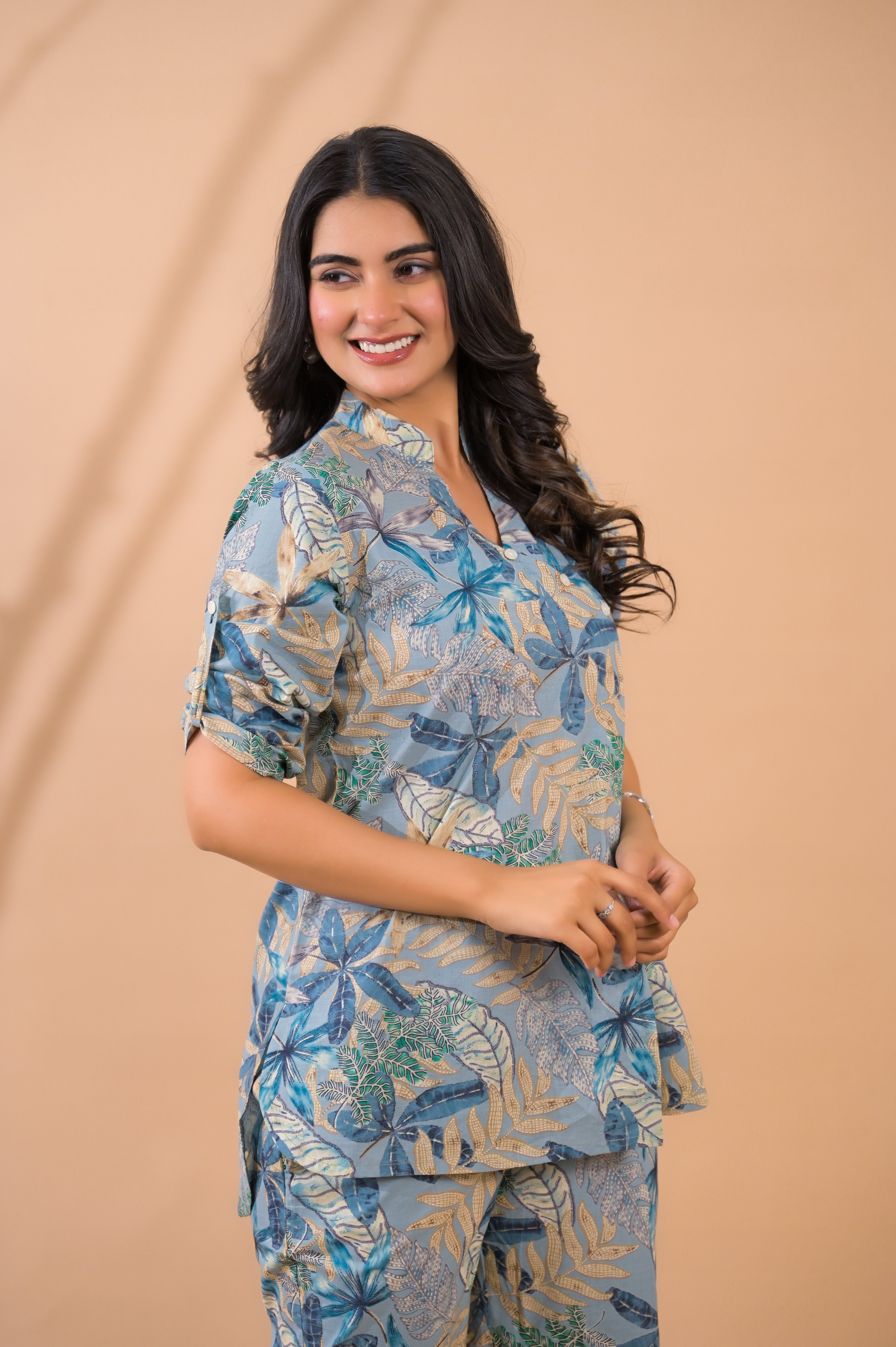 Light Blue Co-Ord Set with Palazzo Pants