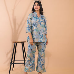 Light Blue Co-Ord Set with Palazzo Pants