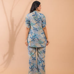 Light Blue Co-Ord Set with Palazzo Pants