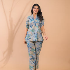 Light Blue Co-Ord Set with Palazzo Pants