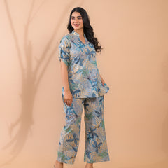 Light Blue Co-Ord Set with Palazzo Pants