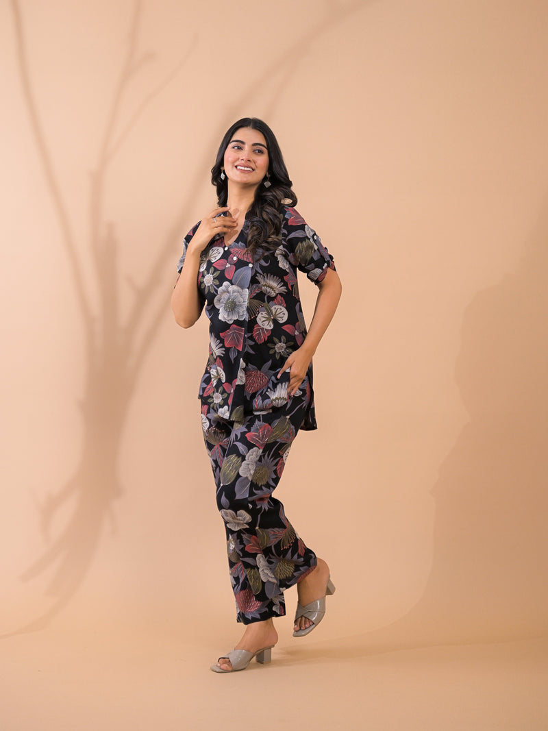 Black Co-Ord Set with Palazzo Pants