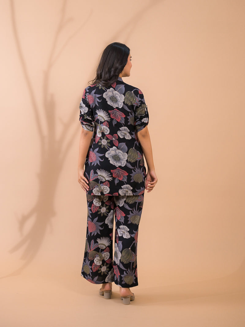 Black Co-Ord Set with Palazzo Pants