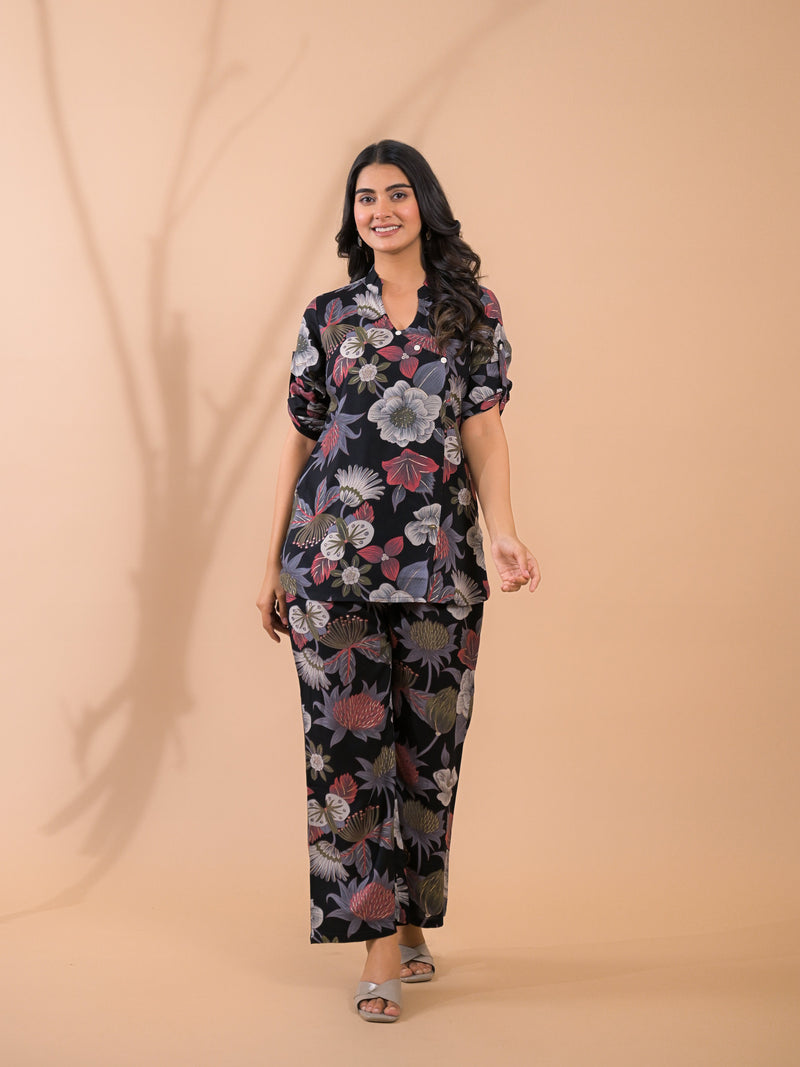 Black Co-Ord Set with Palazzo Pants