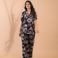 Black Co-Ord Set with Palazzo Pants