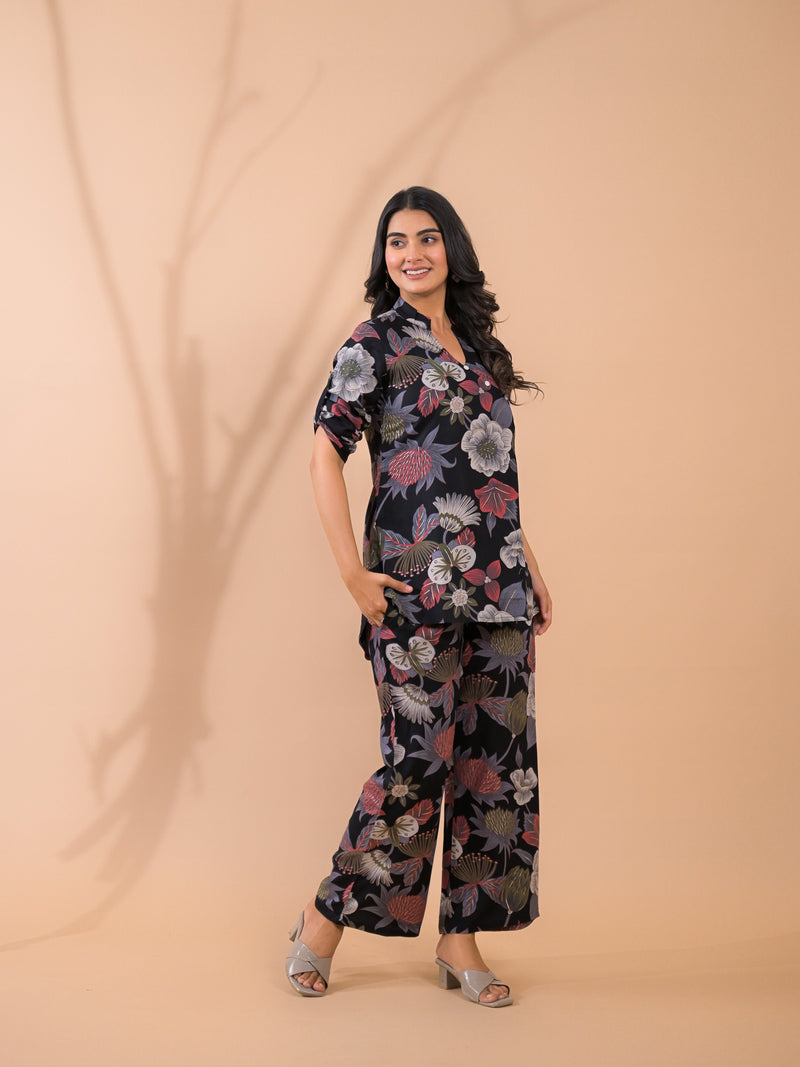 Black Co-Ord Set with Palazzo Pants