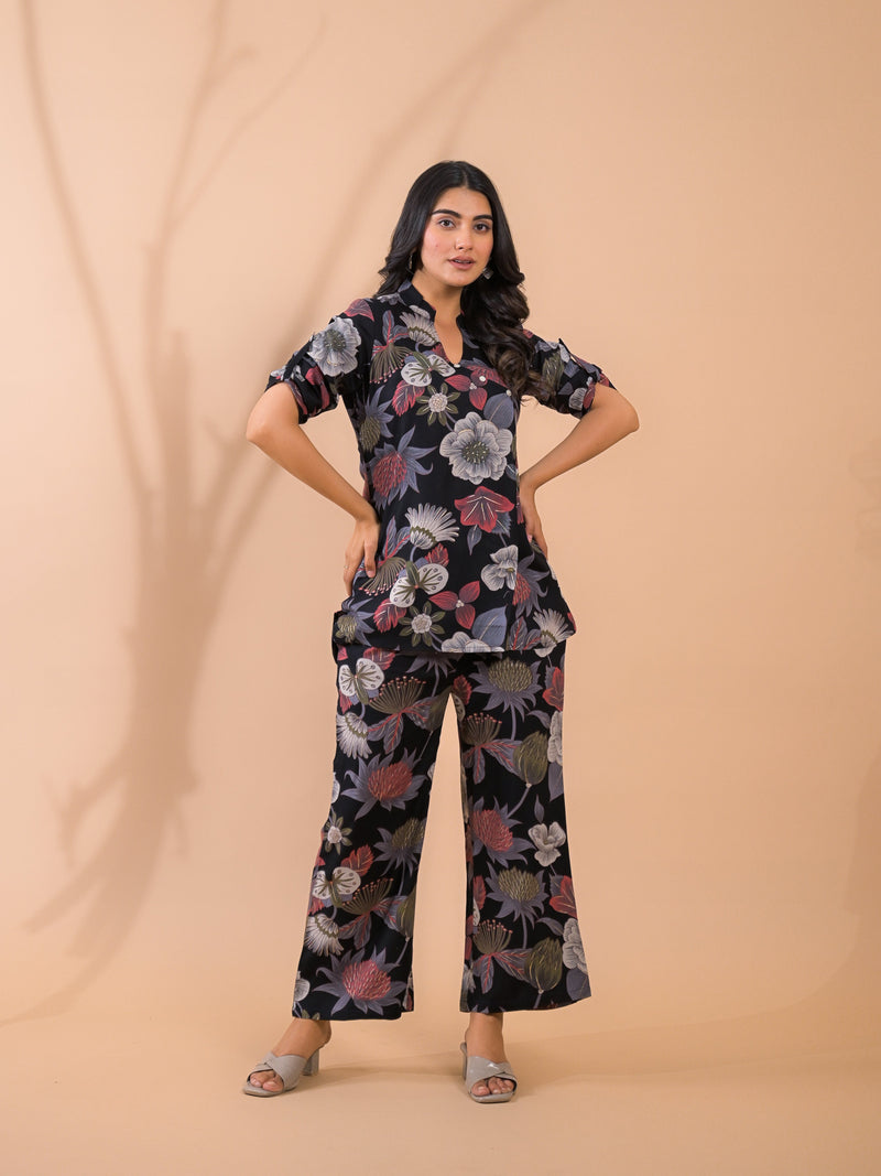 Black Co-Ord Set with Palazzo Pants