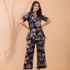 Black Co-Ord Set with Palazzo Pants