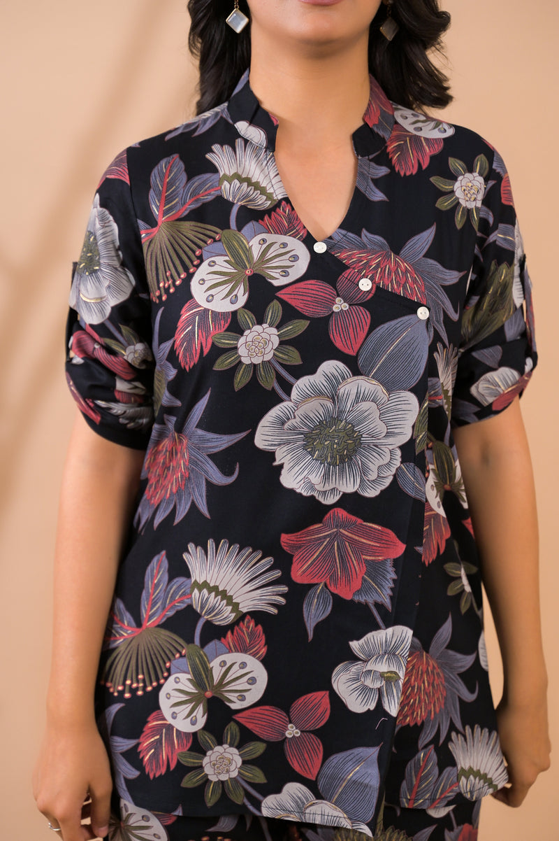 Black Co-Ord Set with Palazzo Pants