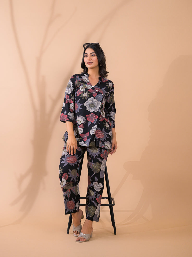 Black Co-Ord Set with Palazzo Pants