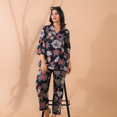 Black Co-Ord Set with Palazzo Pants