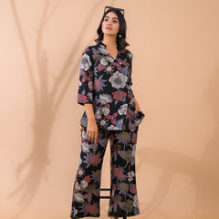 Black Co-Ord Set with Palazzo Pants