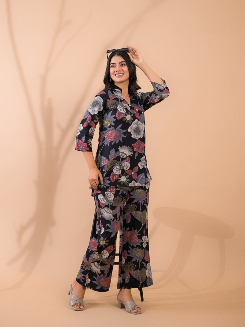 Black Co-Ord Set with Palazzo Pants