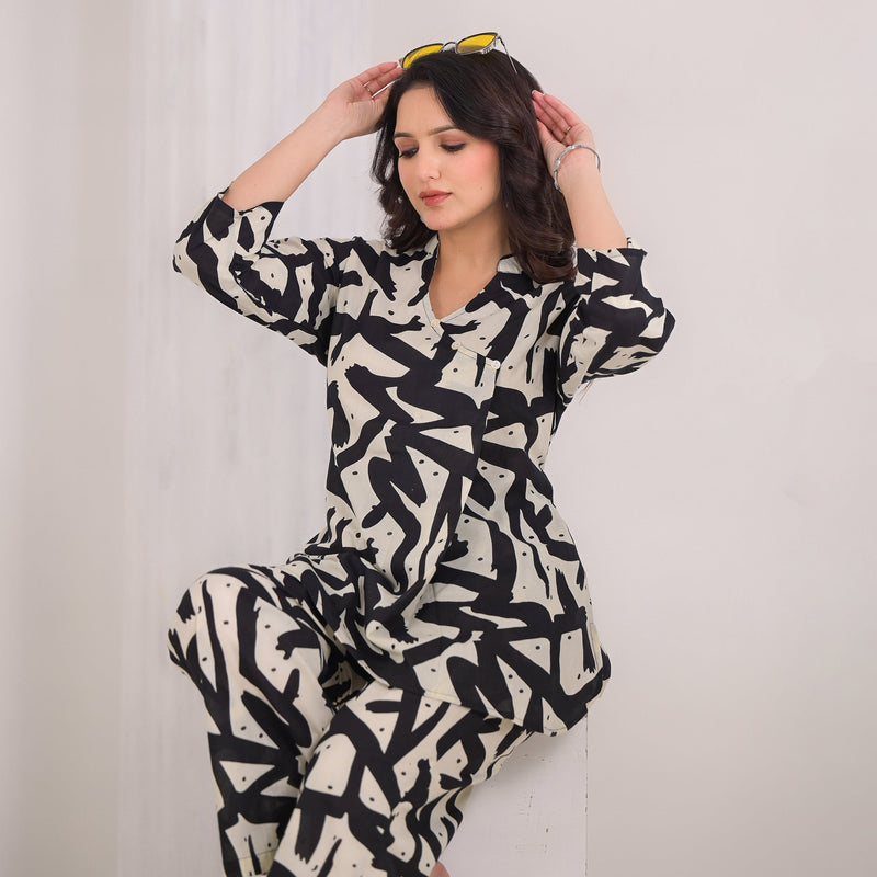 Black & White Abstract Co-Ord Set