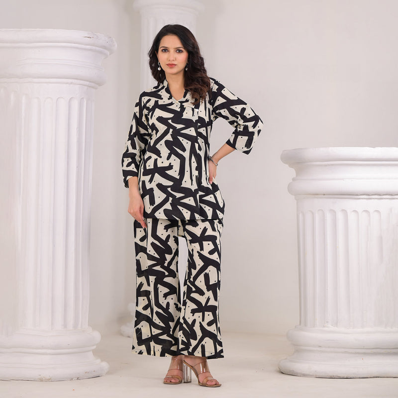 Black & White Abstract Co-Ord Set
