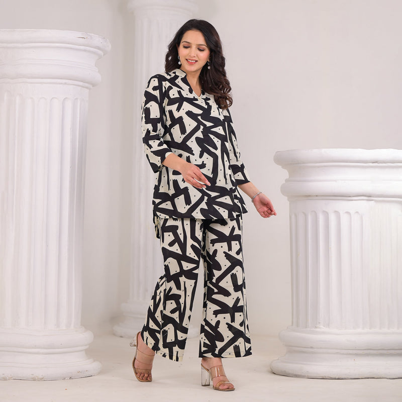Black & White Abstract Co-Ord Set