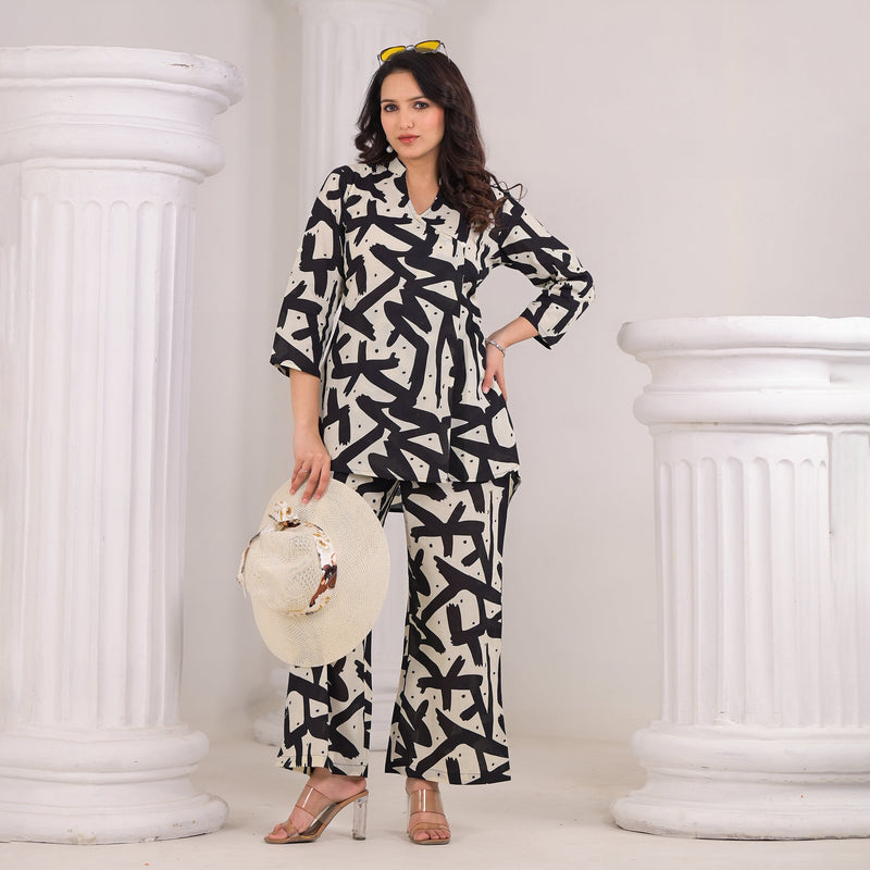 Black & White Abstract Co-Ord Set