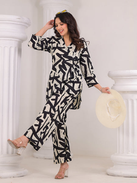 Black & White Abstract Co-Ord Set