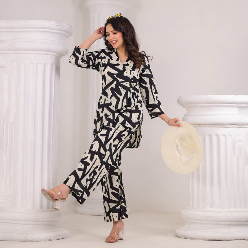 Black & White Abstract Co-Ord Set