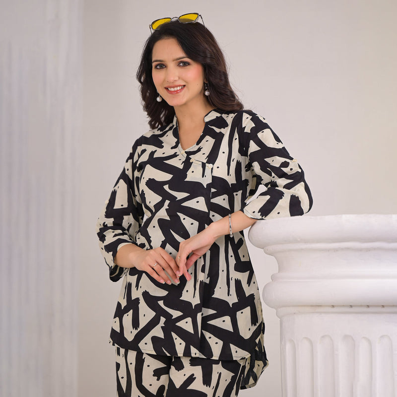 Black & White Abstract Co-Ord Set