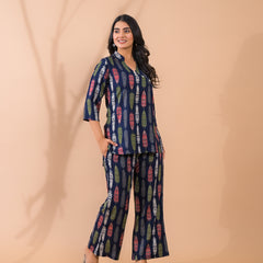 Blue Co-Ord Set with Palazzo Pants