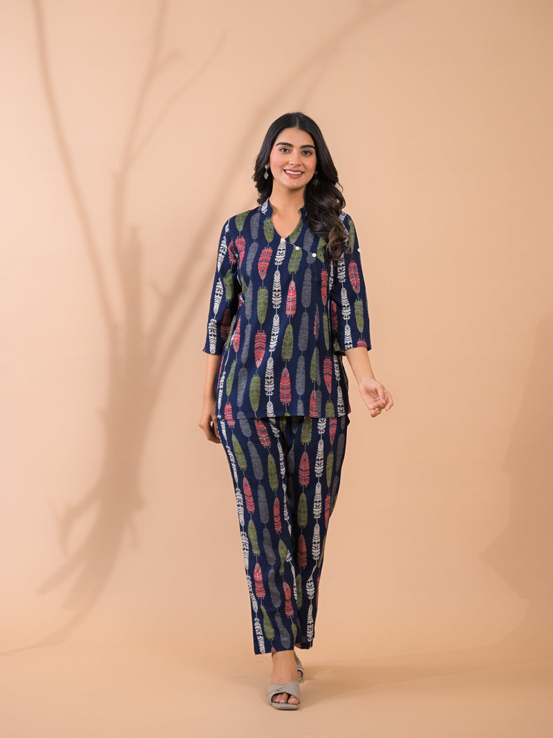 Blue Co-Ord Set with Palazzo Pants