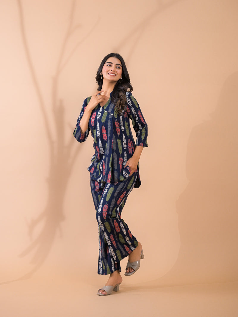 Blue Co-Ord Set with Palazzo Pants