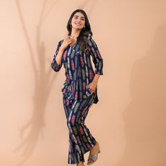 Blue Co-Ord Set with Palazzo Pants