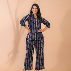 Blue Co-Ord Set with Palazzo Pants