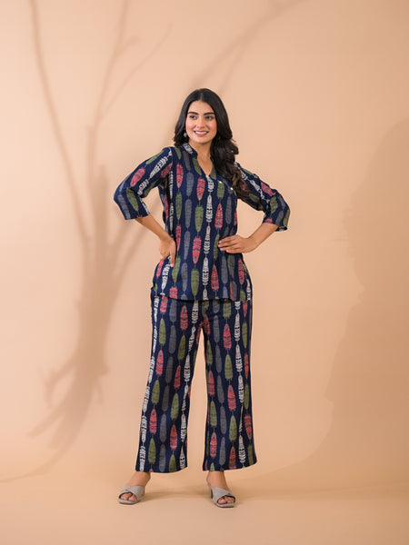 Blue Co-Ord Set with Palazzo Pants