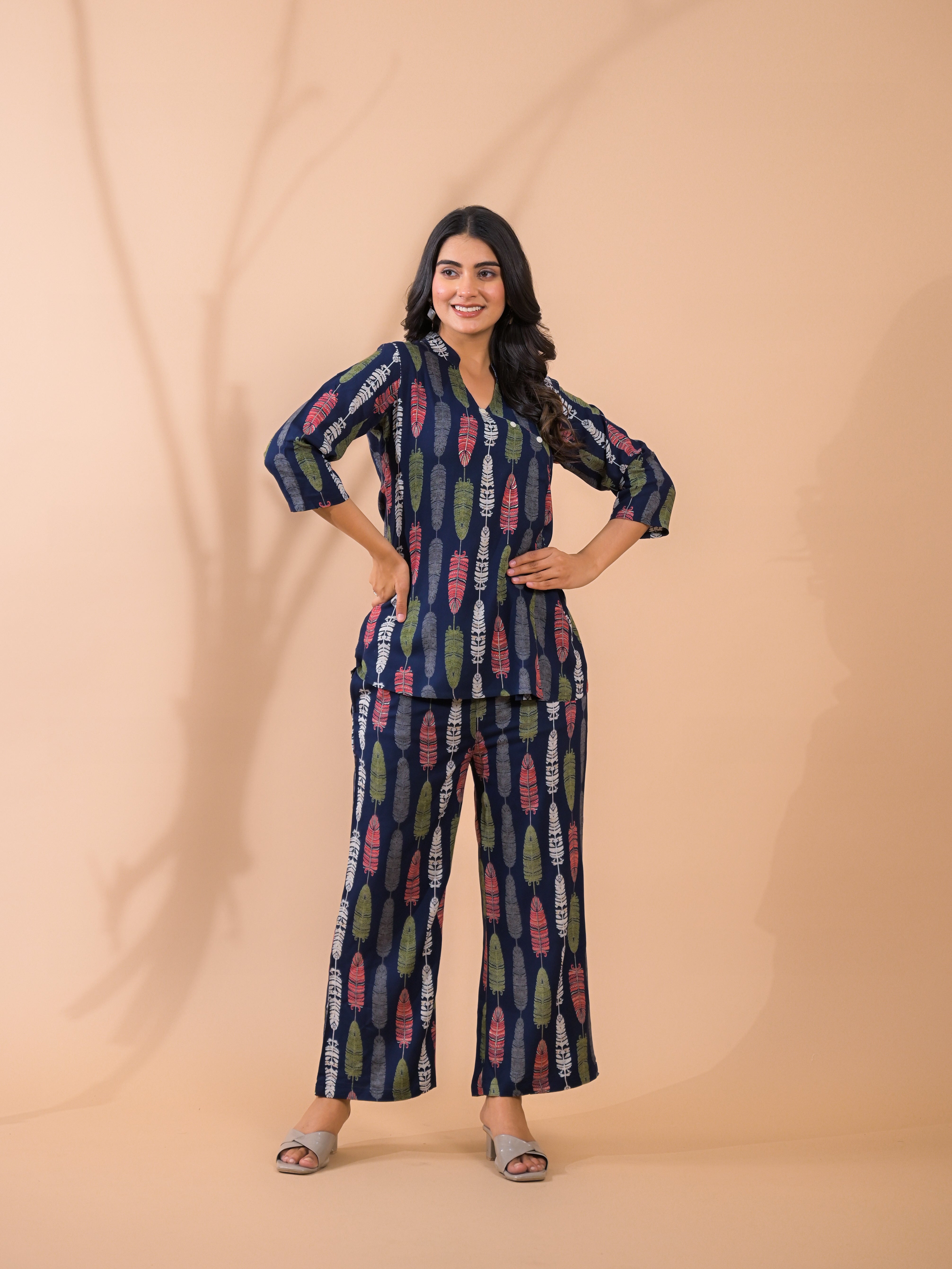 Blue Co-Ord Set with Palazzo Pants
