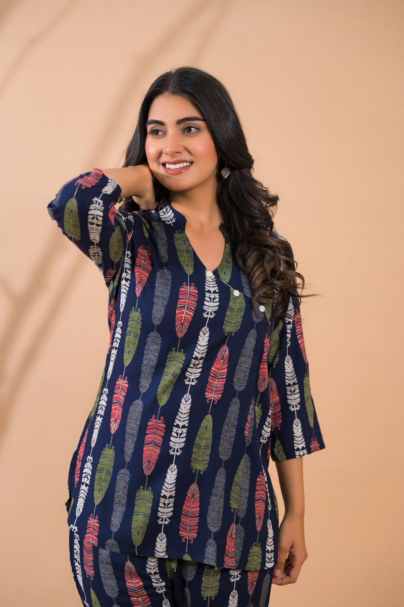 Blue Co-Ord Set with Palazzo Pants