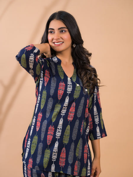 Blue Co-Ord Set with Palazzo Pants