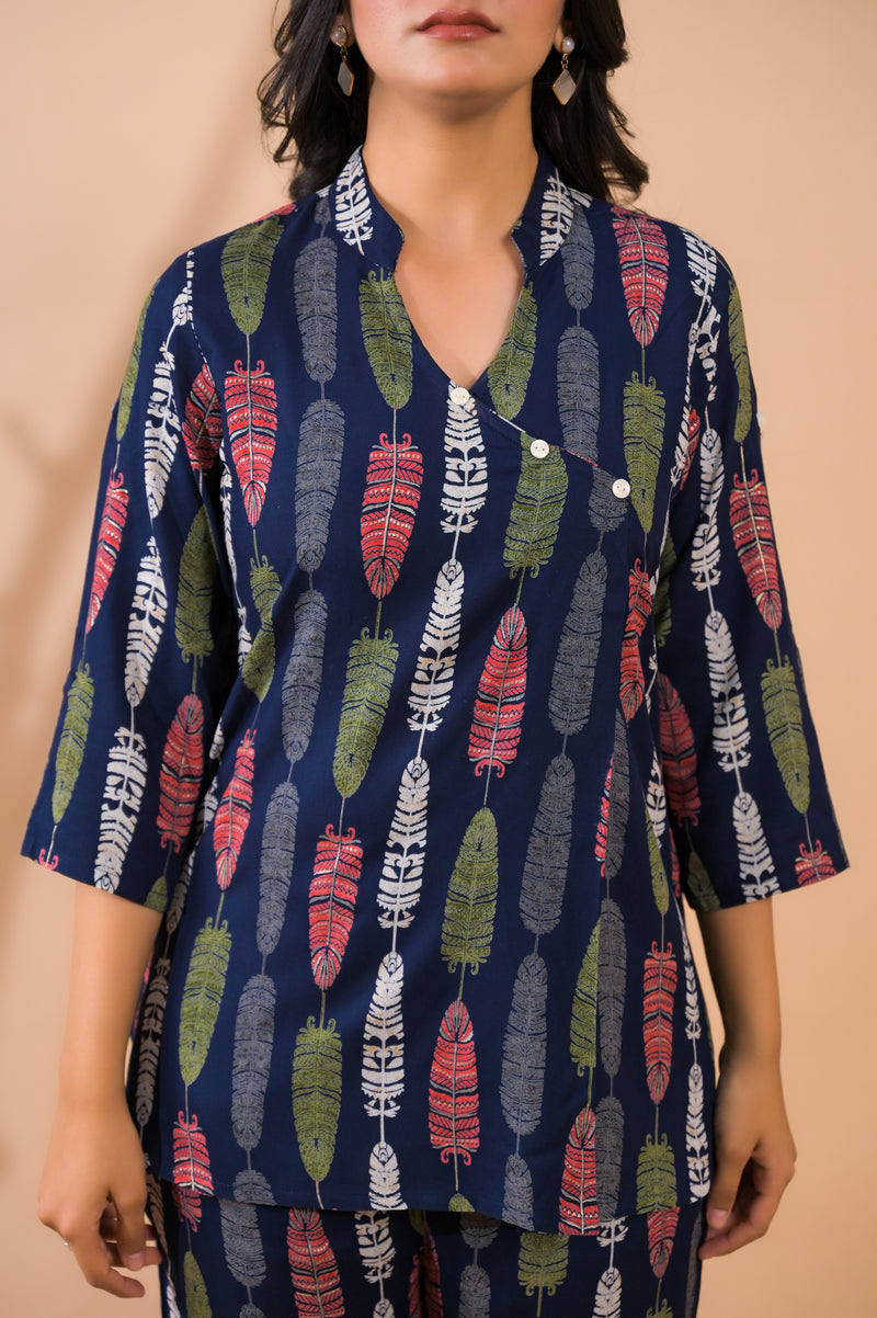 Blue Co-Ord Set with Palazzo Pants