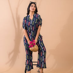 Blue Co-Ord Set with Palazzo Pants