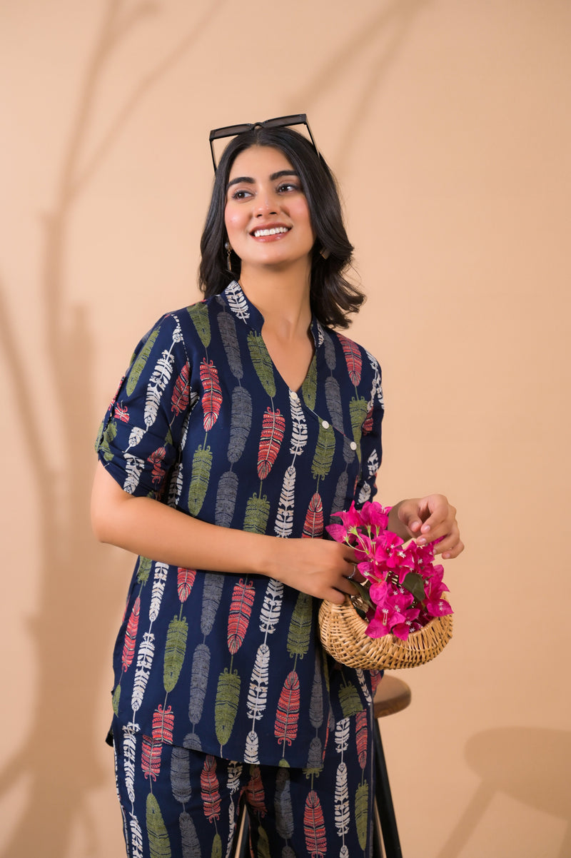 Blue Co-Ord Set with Palazzo Pants