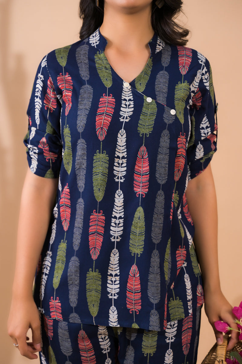 Blue Co-Ord Set with Palazzo Pants