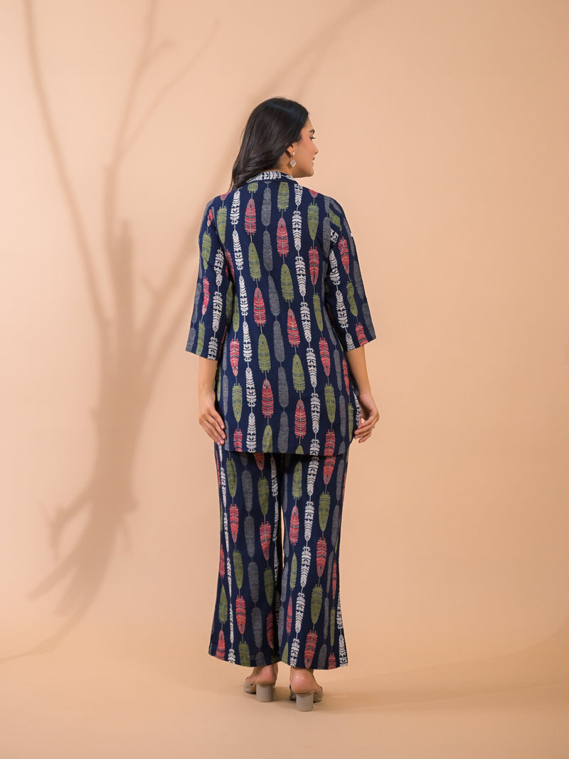 Blue Co-Ord Set with Palazzo Pants